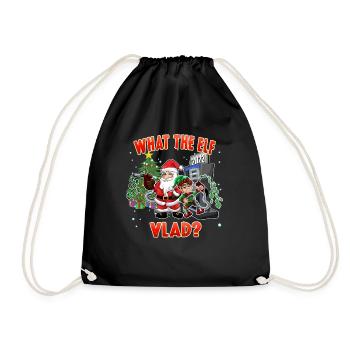 Vlad What the Elf Gas Prices Soaring Xmas Funny - Drawstring Bag - black - Front