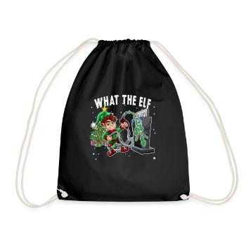 Sarcastic Christmas High Gas Price What the Elf - Drawstring Bag - black - Front