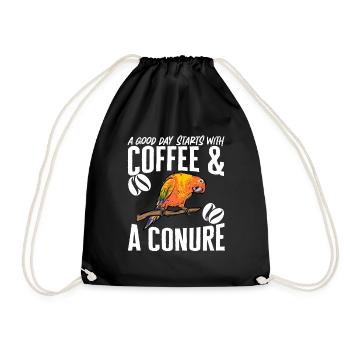 Molinasittich Parrot Bird Sun Parakeet - Drawstring Bag - black - Front