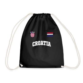 Rétro Croatie Drapeau croate Hrvatska Pride - Sac de sport léger - noir - Devant