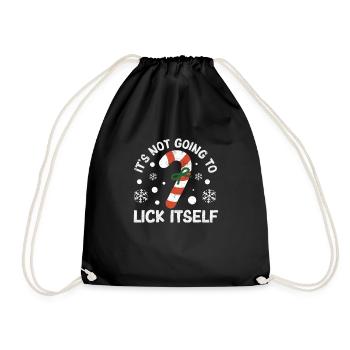 It won't lick itself Christmas - Drawstring Bag - black - Front