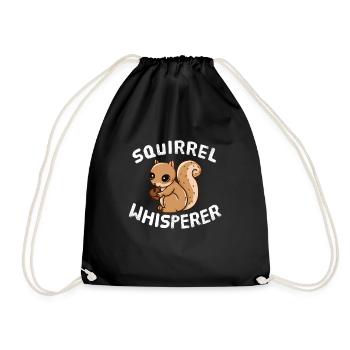 Funny Squirrel Lover Squirrel Whisperer - Drawstring Bag - black - Front