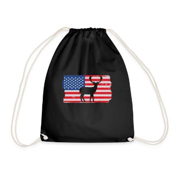 USA American Flag Patriotic Jagd Hunter - Turnbeutel - Schwarz - Vorne