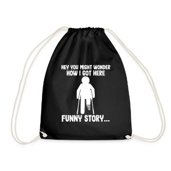 Funny recovery Broken leg Good recovery - Drawstring Bag - black - Front