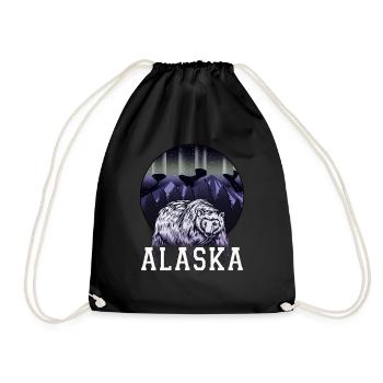 Alaska Geschenk Kinder Herren Damen USA Natur Eis - Turnbeutel - Schwarz - Vorne