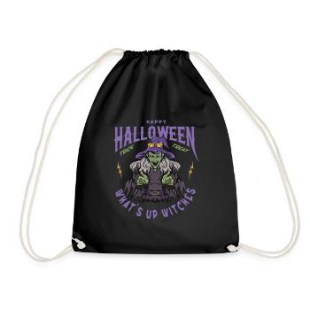 WHAT´S UP WITCHES - Turnbeutel - Schwarz - Vorne