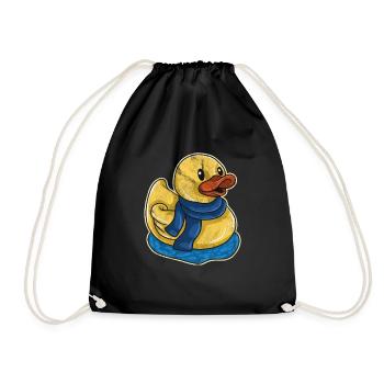 Ente Geschenk Kinder Badewanne Entchen Entlein - Turnbeutel - Schwarz - Vorne