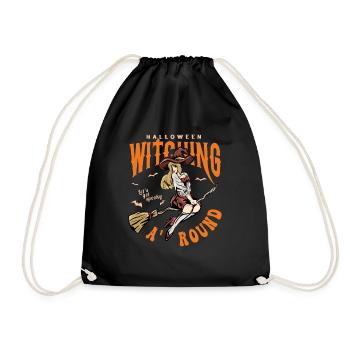 Mignonne sorcière d’Halloween - Sac de sport léger - noir - Devant