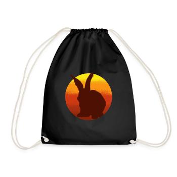 Lapin Tshirt Enfants Vintage Rammler Lapin - Sac de sport léger - noir - Devant