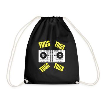 TUGS TUGS Cool Retro TECHNO DJ Lover Designs - Drawstring Bag - black - Front