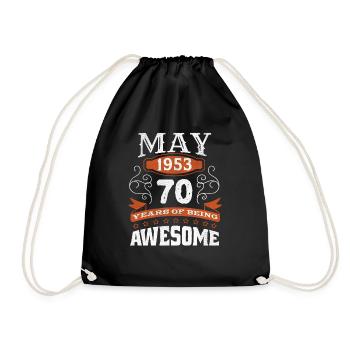 Vintage May 1953 70 Year Old Birth Awesome - Turnbeutel - Schwarz - Vorne