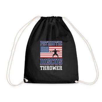Patriotic discus thrower Usa Discus Thrower. - Drawstring Bag - black - Front