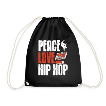 PEACE LOVE HIP HOP Cool Retro Vintage Designs - Drawstring Bag - black - Front
