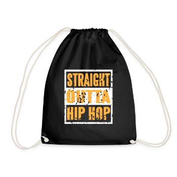 Straight Outta Hip Hop Awesome Retro Hip Hop Lover - Drawstring Bag - black - Front