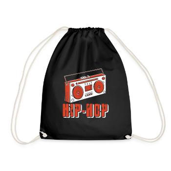 Retro HIP-HOP Boom Box Design For Hip Hop Lovers - Drawstring Bag - black - Front