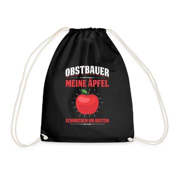 Obstbauer Meine Äpfel Schmecken Am Besten - Turnbeutel - Schwarz - Vorne