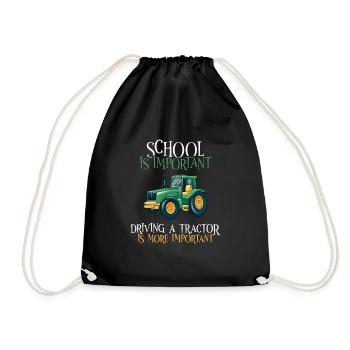 School is important Tractor driving is more import - Turnbeutel - Schwarz - Vorne