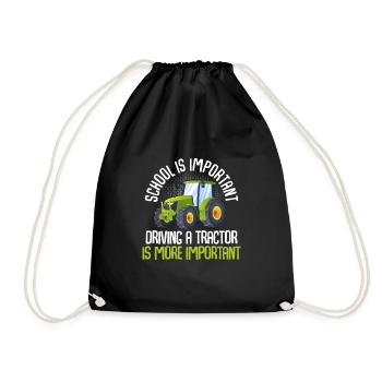 School is important Tractor driving is more import - Turnbeutel - Schwarz - Vorne