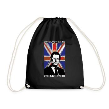 König der britischen Königsfamilie Karl III. Lang lebe es - Turnbeutel - Schwarz - Vorne