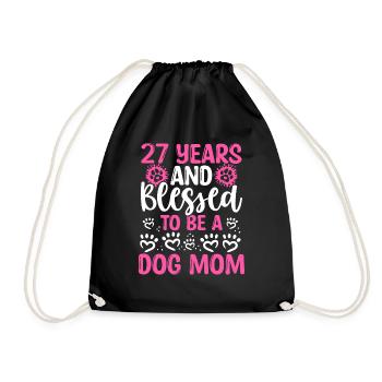 27 Birthday Blessed Dog Mom 27 Year Old Dog Mother - Turnbeutel - Schwarz - Vorne