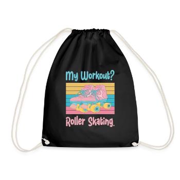 My Workout? Roller Skating With Roller Skates - Turnbeutel - Schwarz - Vorne