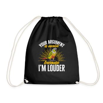 Molinasittich Parrot Bird Sun Parakeet - Drawstring Bag - black - Front