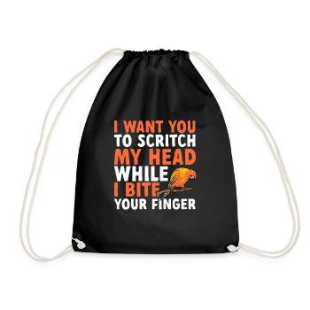 Molinasittich Parrot Bird Sun Parakeet - Drawstring Bag - black - Front