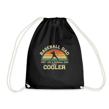 Baseball Dad Just Like A Normal Dad Only Cooler - Drawstring Bag - black - Front