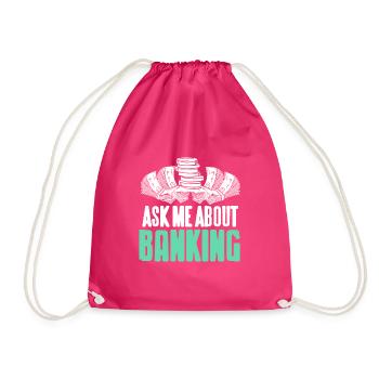 Posez-moi des questions sur banking Cool Retro Banker T-Shirt - Sac de sport léger - fuchsia - Devant