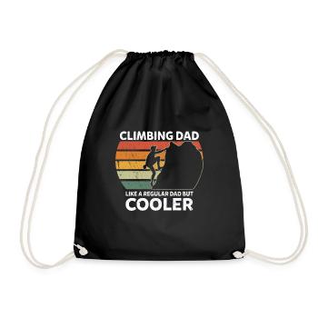 Retro Climbing Dad Like A Regular Dad But Cooler - Drawstring Bag - black - Front