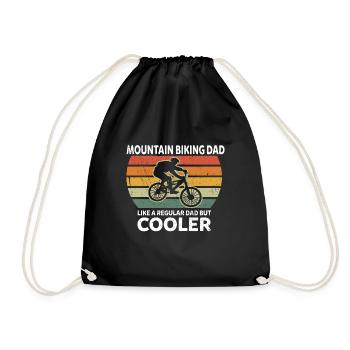 Mountain Biking Dad Like A Regular Dad But Cooler - Drawstring Bag - black - Front