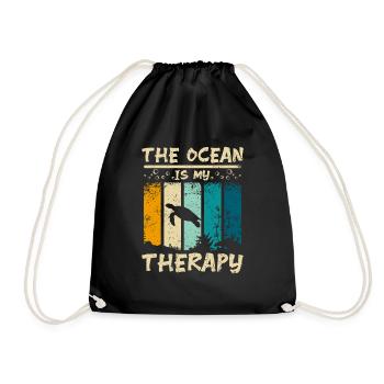 The ocean is my therapy - Turnbeutel - Schwarz - Vorne