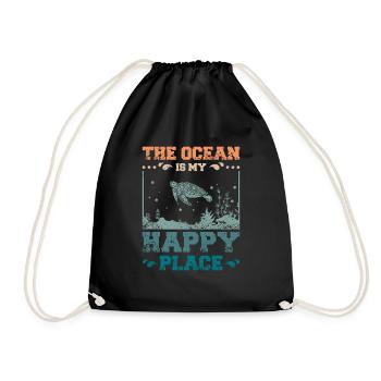 L’océan est mon endroit heureux - Sac de sport léger - noir - Devant