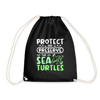 Protéger et préserver les tortues de mer - Sac de sport léger - noir - Devant