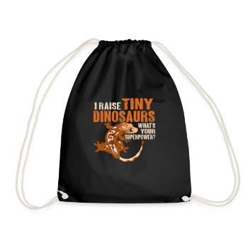 Crowned Gecko Lizard Reptile Herpetologist - Drawstring Bag - black - Front