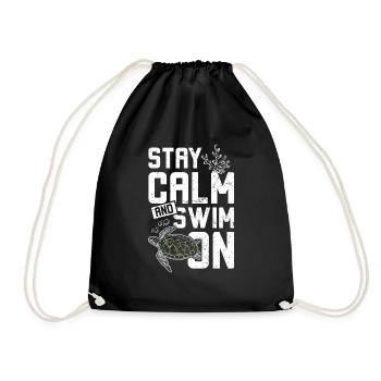 Les tortues de mer restent calmes et nagent - Sac de sport léger - noir - Devant