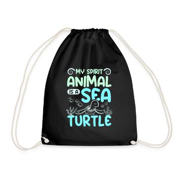 Mon animal spirituel est une tortue de mer - Sac de sport léger - noir - Devant