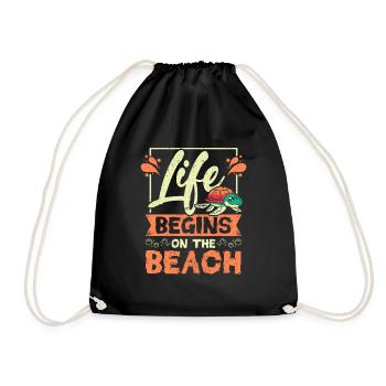 Sea turtle life begins on the beach - Turnbeutel - Schwarz - Vorne