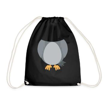 Funny Animal Owl Costume For Halloween - Drawstring Bag - black - Front