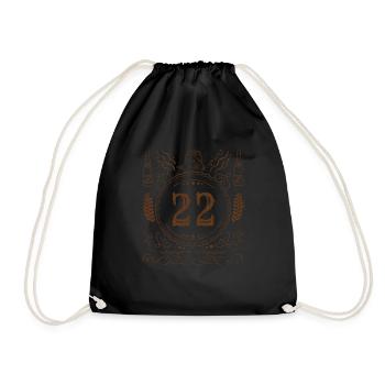 Retro Vintage Age 22 Year Old Birth Born Beer - Drawstring Bag - black - Front