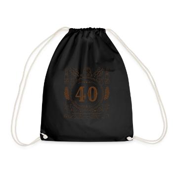 Retro Vintage Age 40 ans Naissance Naissance Bière - Sac de sport léger - noir - Devant