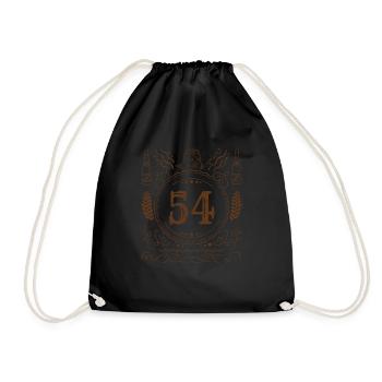 Retro Vintage Age 54 Year Old Birth Born Beer - Drawstring Bag - black - Front