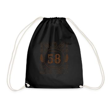 Retro Vintage Age 58 Year Old Birth Born Beer - Drawstring Bag - black - Front
