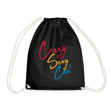 crazy sexy cool design - Drawstring Bag - black - Front