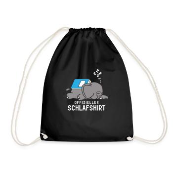 Offizielles Schlafshirt Schlafanzug Elefant Buch - Turnbeutel - Schwarz - Vorne