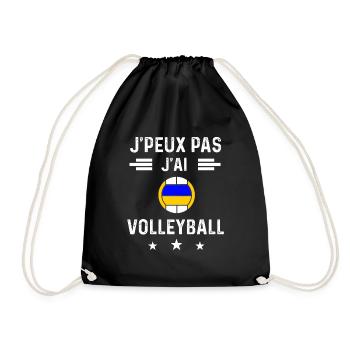 volleyeur je peux pas j'ai volleyball - Sac de sport léger - noir - Devant