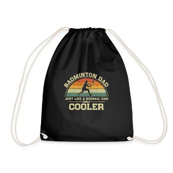 Badminton Dad Just Like A Normal Dad Only Cooler - Drawstring Bag - black - Front