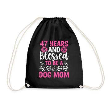 47 Birthday Blessed Dog Mom 47 Year Old Dog Mother - Turnbeutel - Schwarz - Vorne