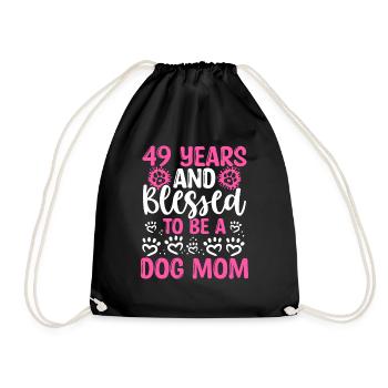 49 Birthday Blessed Dog Mom 49 Year Old Dog Mother - Turnbeutel - Schwarz - Vorne