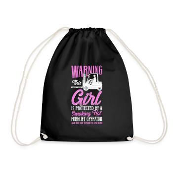 Certified Forklift Truck Operator - Drawstring Bag - black - Front